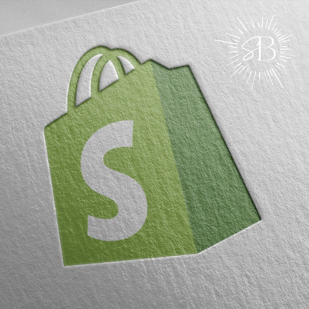 Shopify Logo on a bag printed on paper